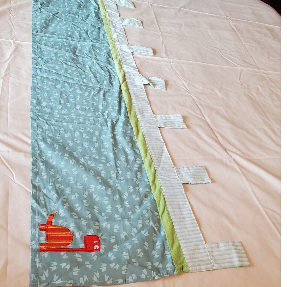 Trend Lab Dinosaur Window Valance Blue Cotton Tab Top Nursery Decor 56x15